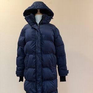 MICHAEL Michael Kors, Navy hooded puffer jacket (Extra-long!)
